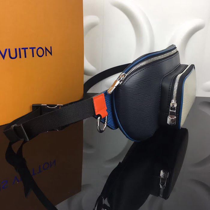 路易威登LV頂級原單 M51464 黑格 BUMBAG 腰包 Epi牛皮搭配Damier Graphite塗層帆布 YDH2142